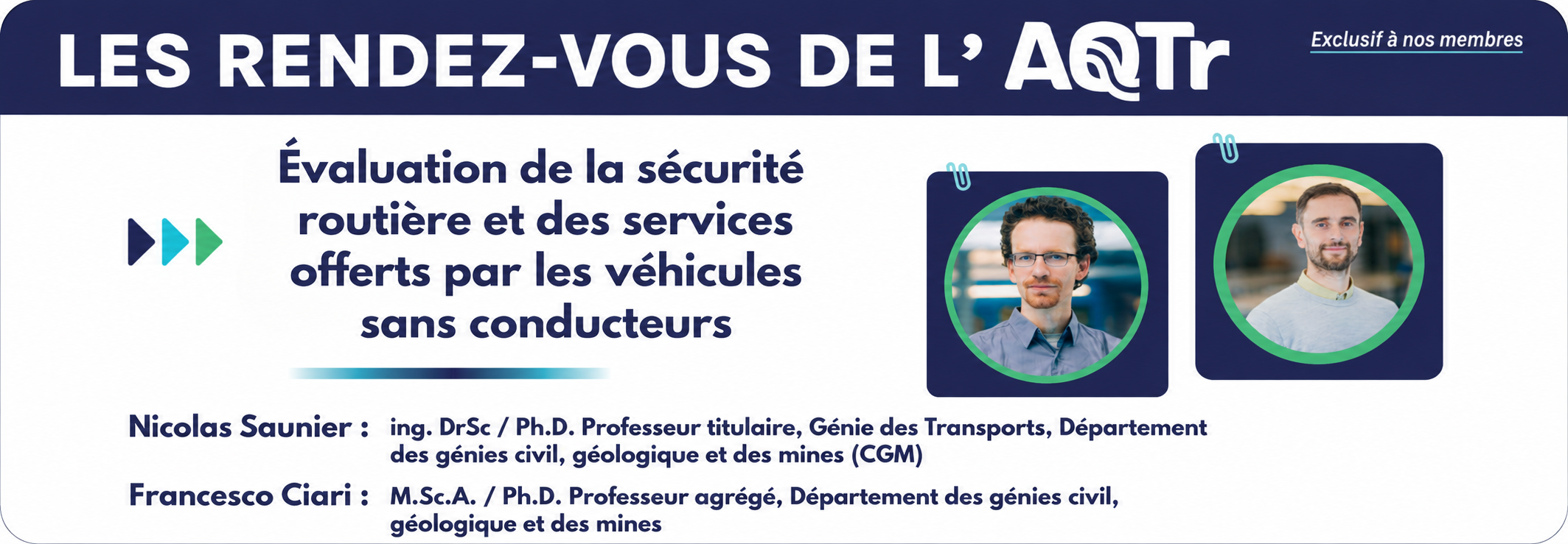 Retour - RDV AQTr - 16 septembre - Nicolas Saunier et Francesco Ciari 