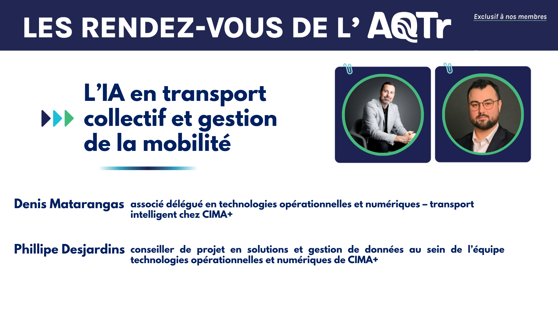 RDV AQTr - 17 juin - Denis Matarangas et Phillipe Desjardins - visuel