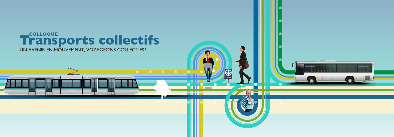 Visuel du Colloque Transports collectifs organisé par l'AQTr en 2024
